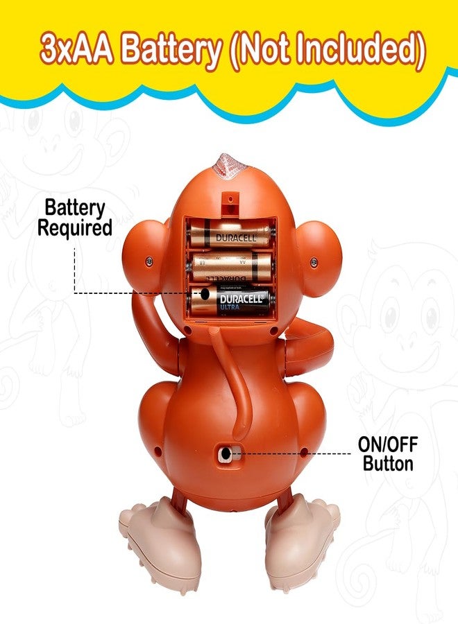 BRAVIADECOR BRAVIA Musical Animal Monkey Toy | Hand-Flapping & Dancing Moves | Orange Color Gift for Kids (16) - Image 3